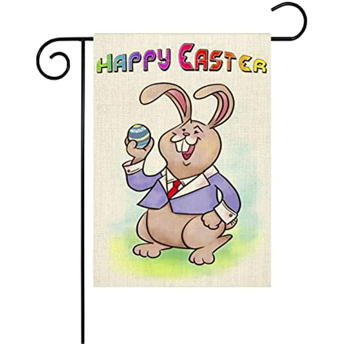 

Easter Garden Flag Double Sided Easter Bunny Yard Flags 12x18 Inch Holiday Decor for Outside Yard Rabbit with Eggs Farmhouse