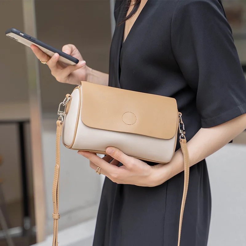 

Высококачественная Роскошная брендовая маленькая контрастная сумка-мессенджер из натуральной кожи, новинка 2023, женская сумка-подушка, мод...