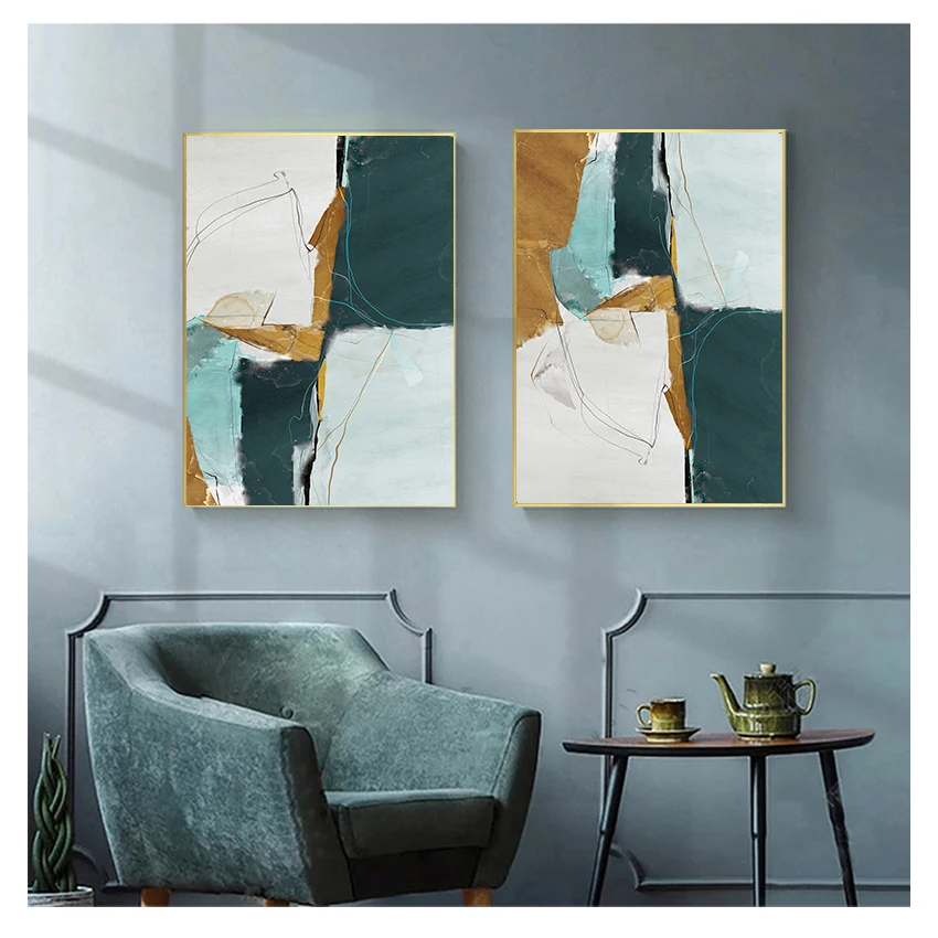 

Canvas Poster Colorful Wall Art Paintings Print Wall Pictures for Living Room Bedroom Home Decor Modern Abstract Gold Foil Lines