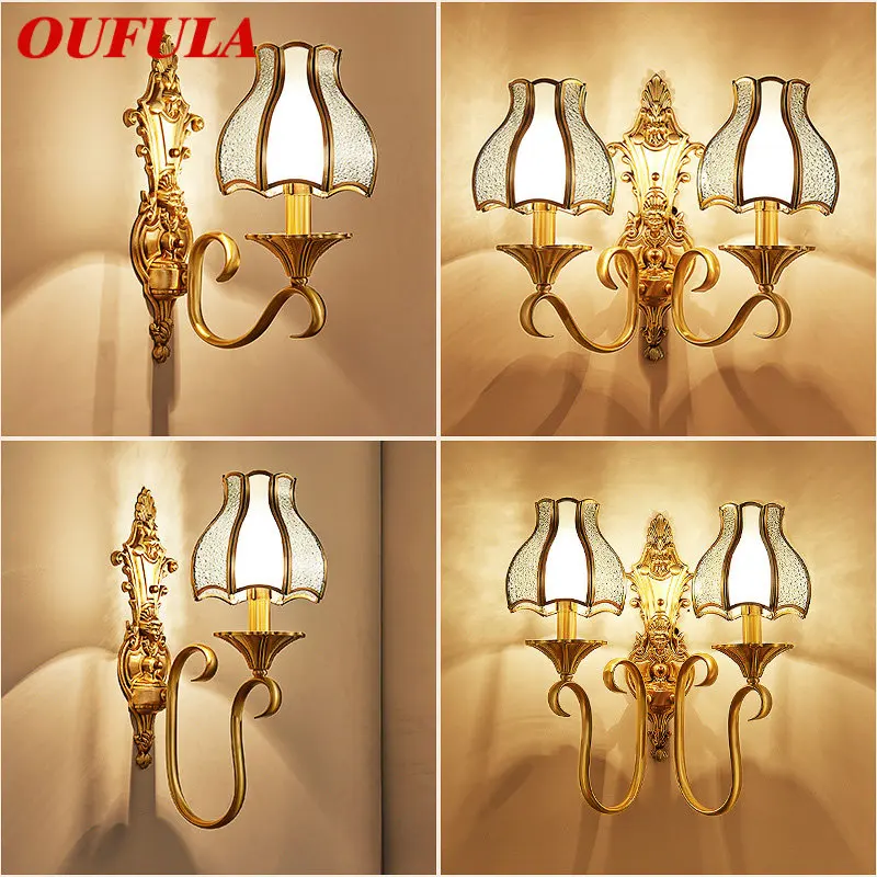 

OUFULA Contemporary LED Copper Wall Lighting Creative Design Sconce Lamp Decor for Home Living Room