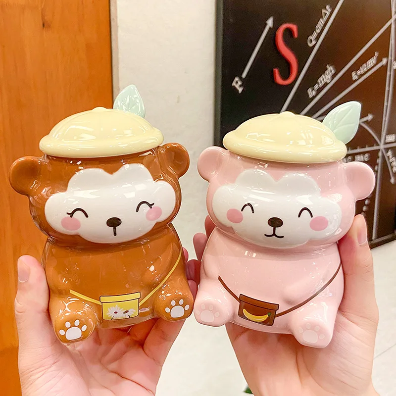 Ins Wind мультяшная трехмерная Милая обезьяна керамическая чашка Студенческая для