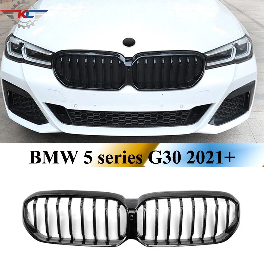 

1-Line Glossy Black Front Kidney Grille For BMW 5 Series G30 2021-Now ABS Replaceable Style Bumper Grills Car Tunning Parts