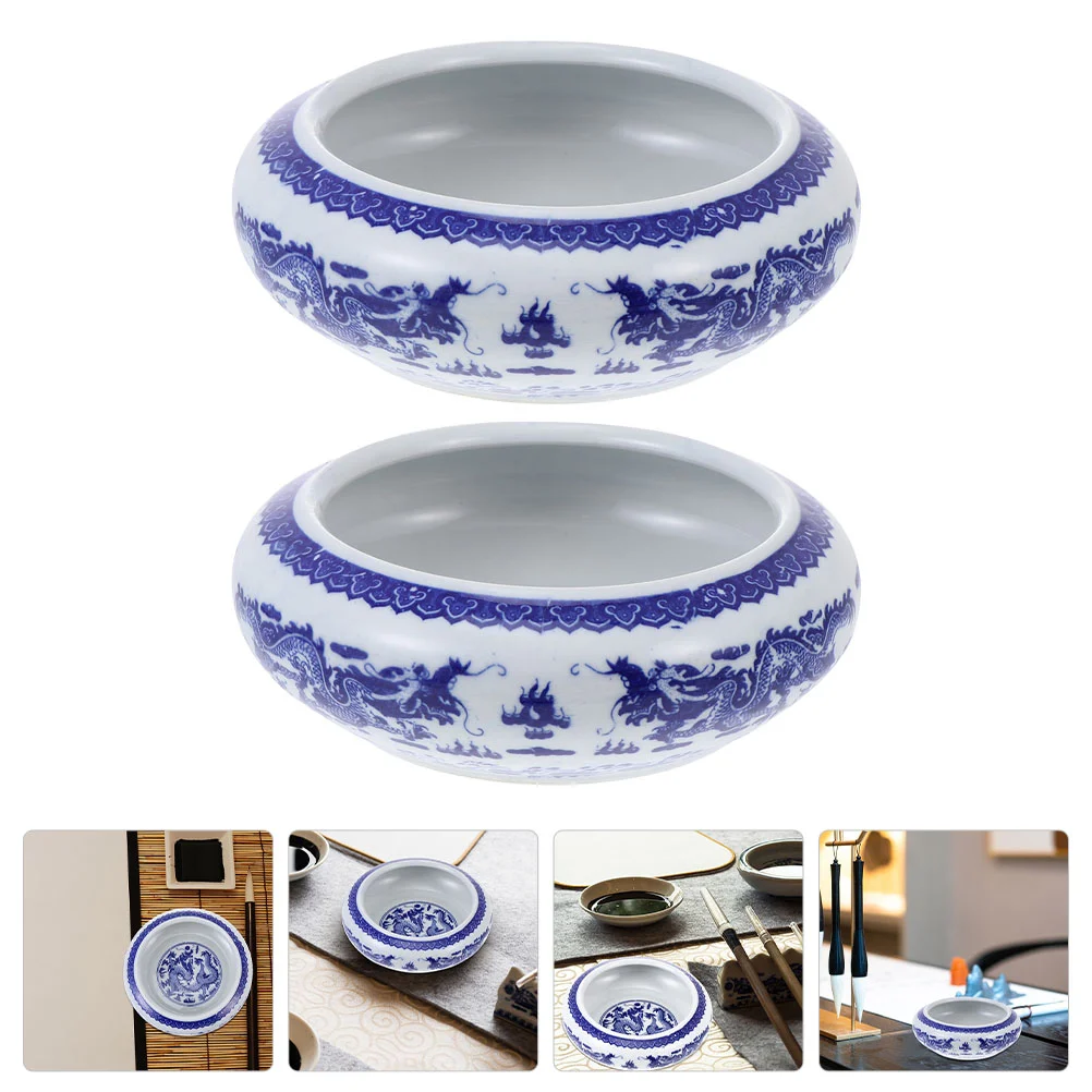 

1Pc Sumi-Brush Washer Ceramic Ink Brush Washer Ink Brush Washing Tray for Home School Office