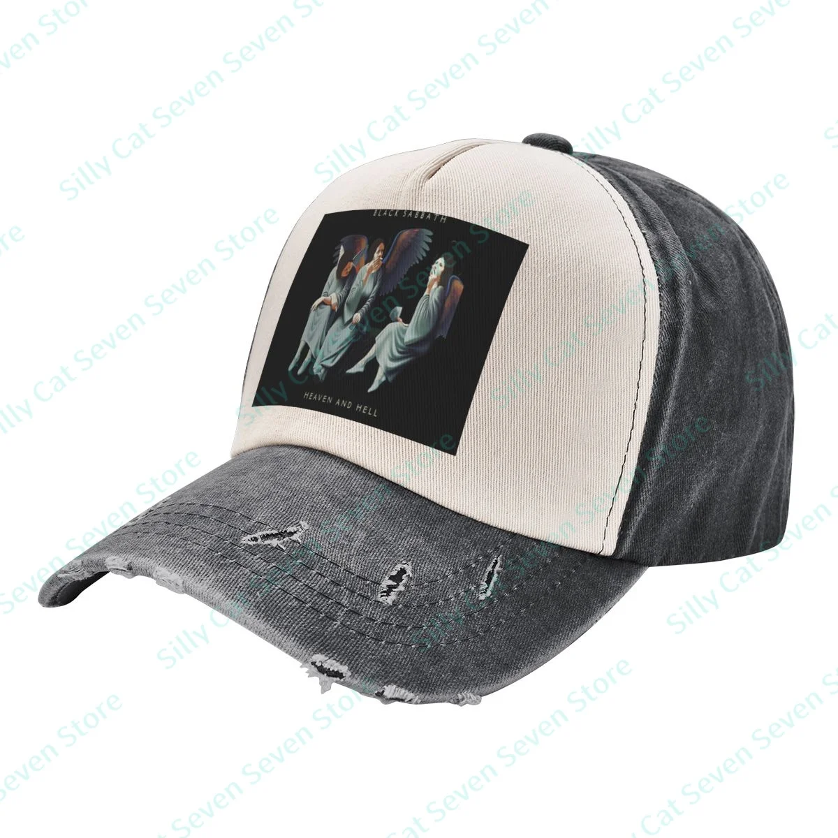 

Multiple Colour Black Heavy Metal Vintag Denim color contrast Baseball Cap Peaked Cap Adjustable Dad Hat Shade Sport Baseball