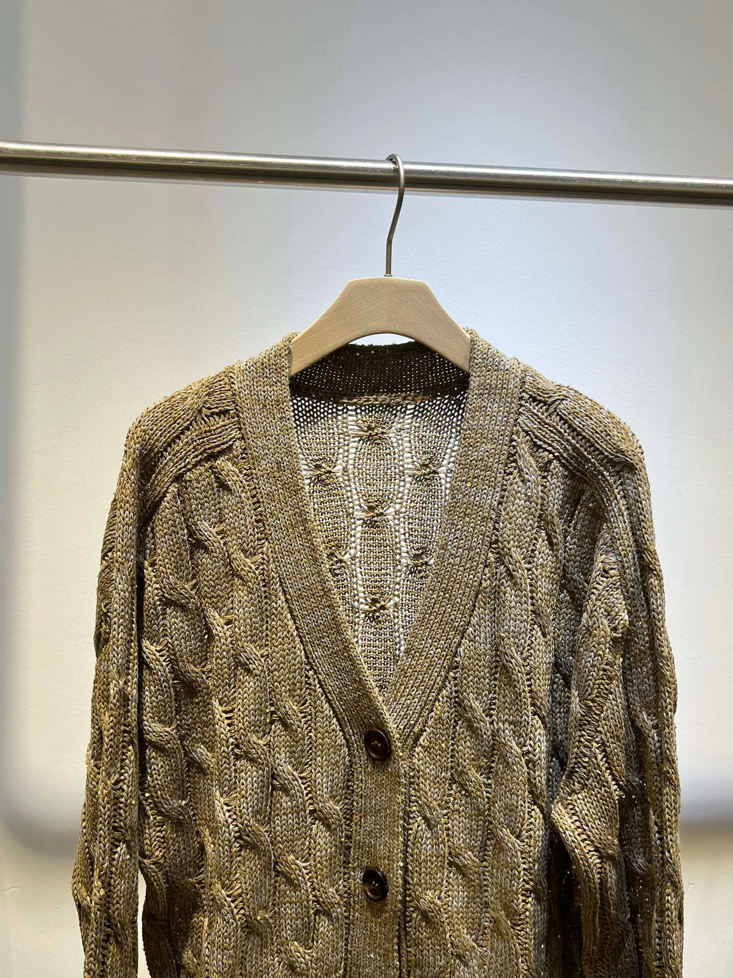 Роскошный повседневный летний льняной кардиган с отделкой из бисера