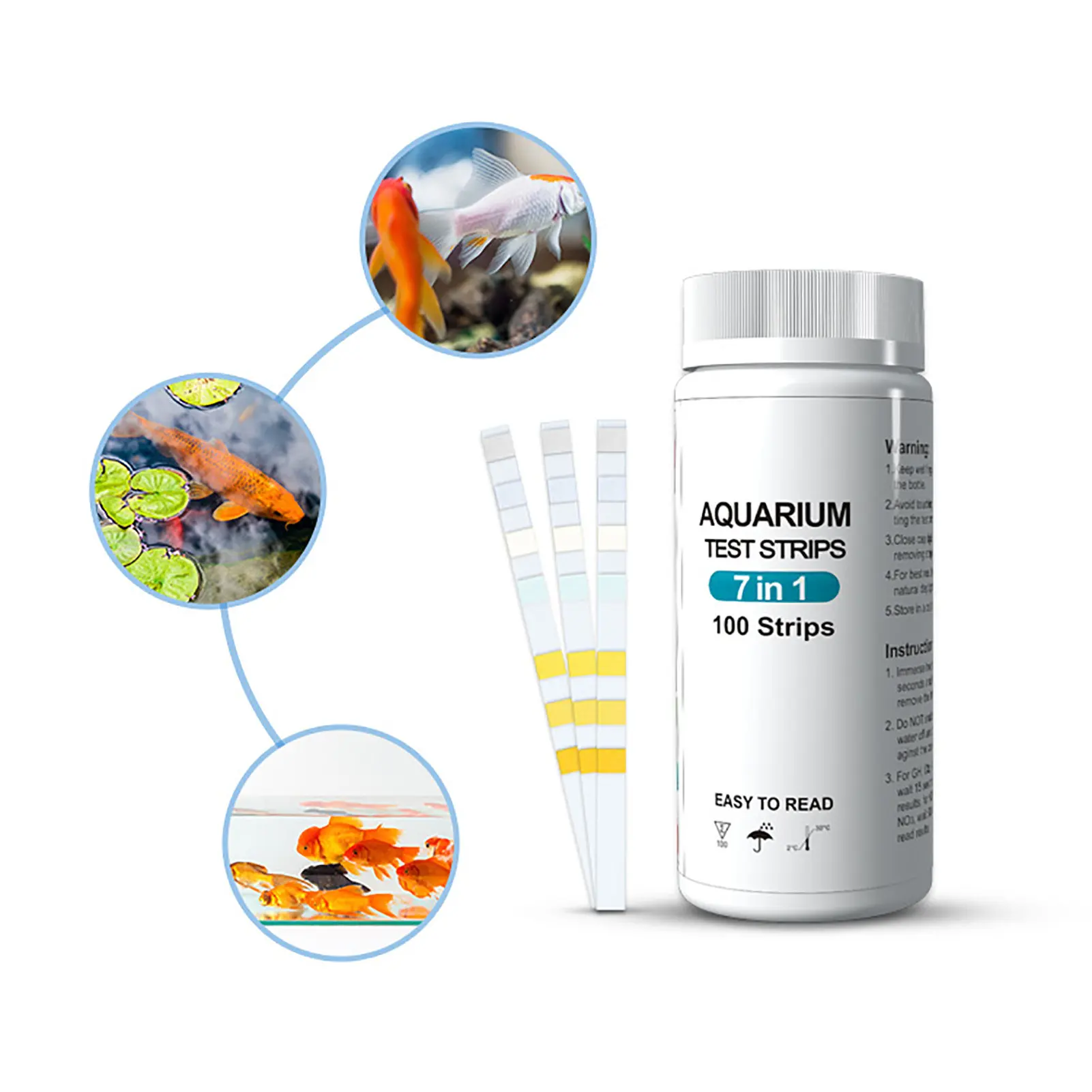 

100pcs Fish Tank Test Strips Aquarium Water Test Kit Freshwater Saltwater Aquarium Water Test Kit For Aquariums Ponds