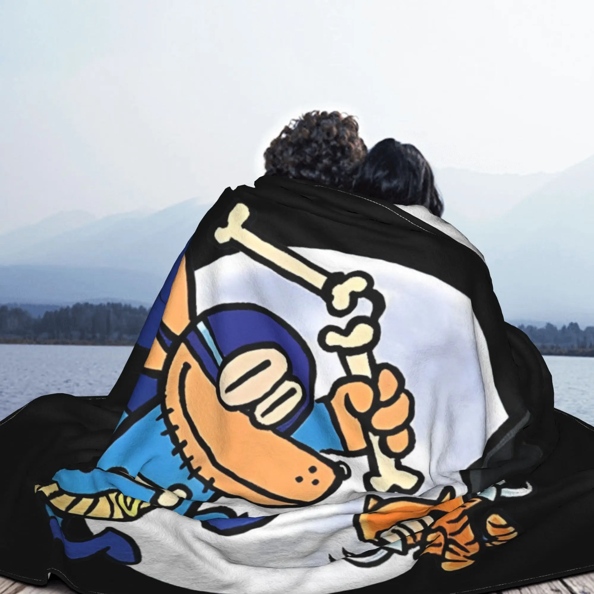 Плюшевое одеяло из кораллового флиса Dogman и Cat манга комикс собака мужское для