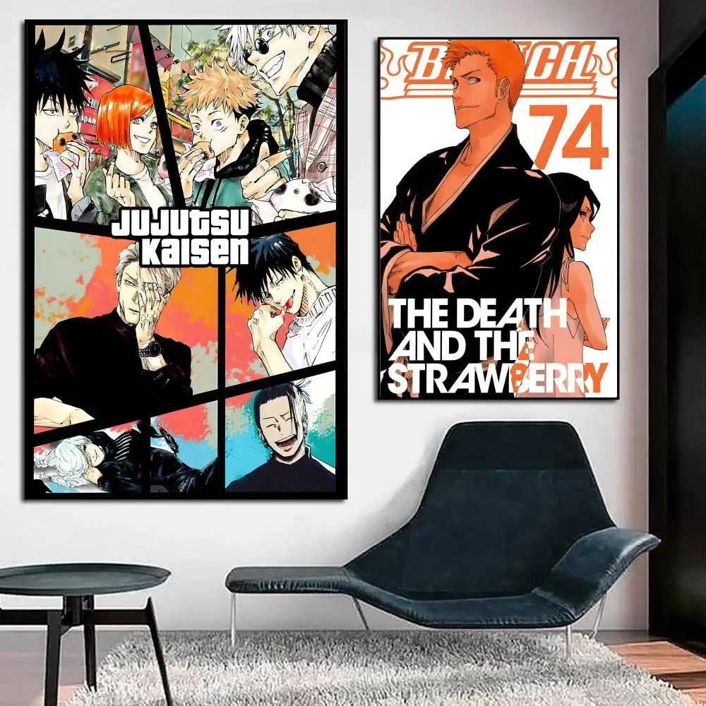 Фото Постер с изображением аниме B-Bleach, водонепроницаемый, HD, из ПВХ, для украшения стен - прочный, легко клеится и снимается, для дома, офиса, отеля №2