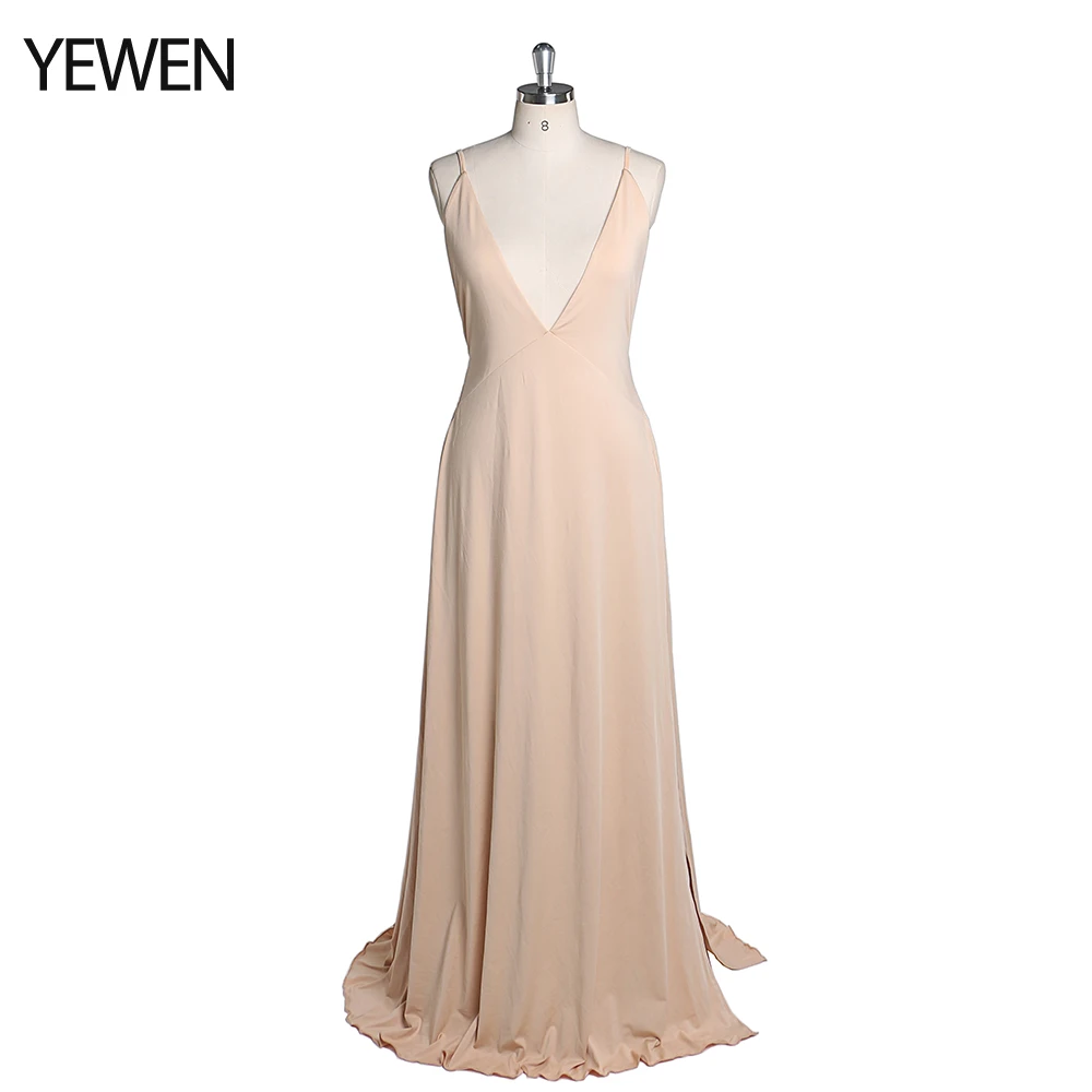 Sleeveless Maternity Dress for Photography V Neck Side Slit Photography Props Maternity Gowns YEWEN 2021