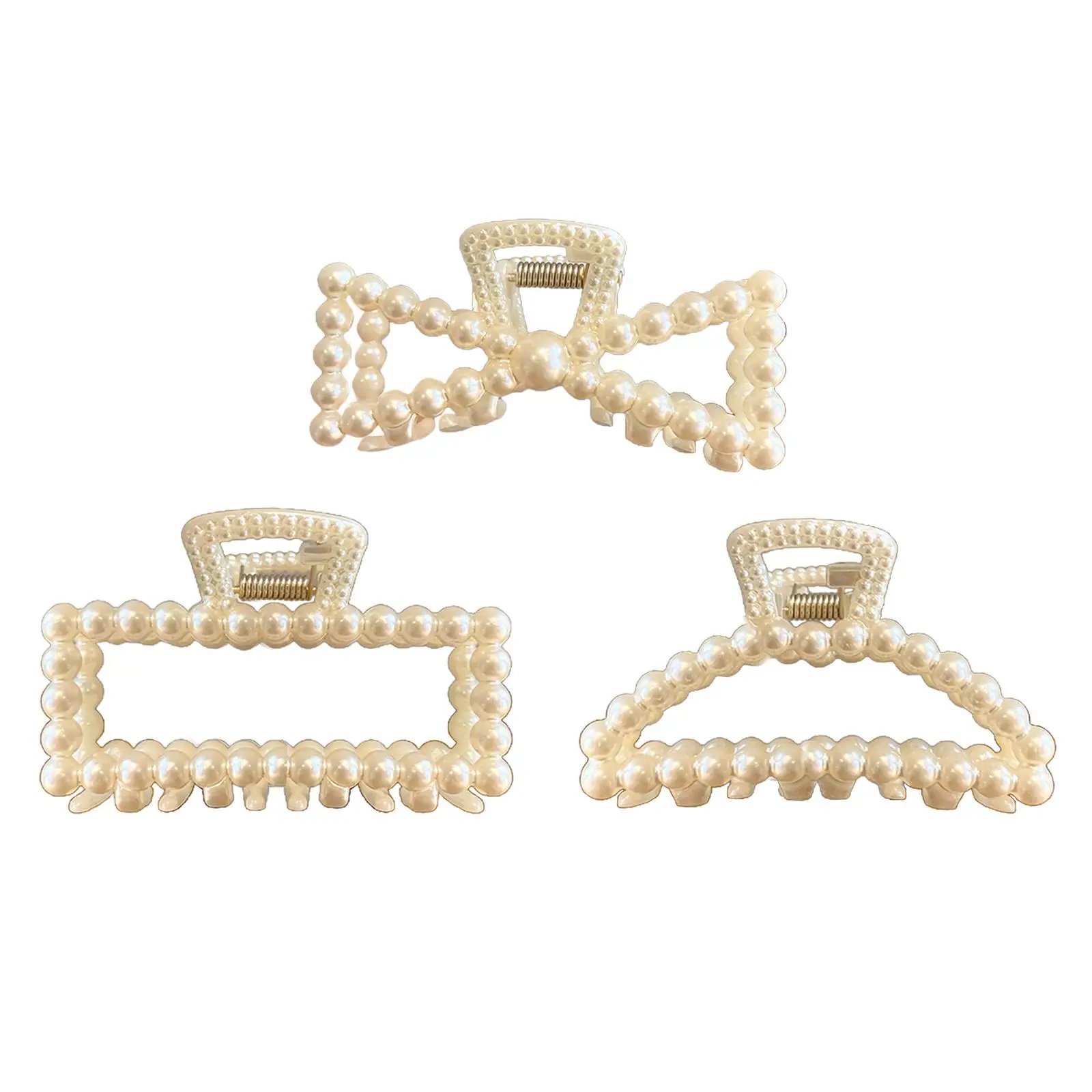 

Korean Hair Claw Clips Pearl Strong Hold Hair Pins Decorative Hairclips