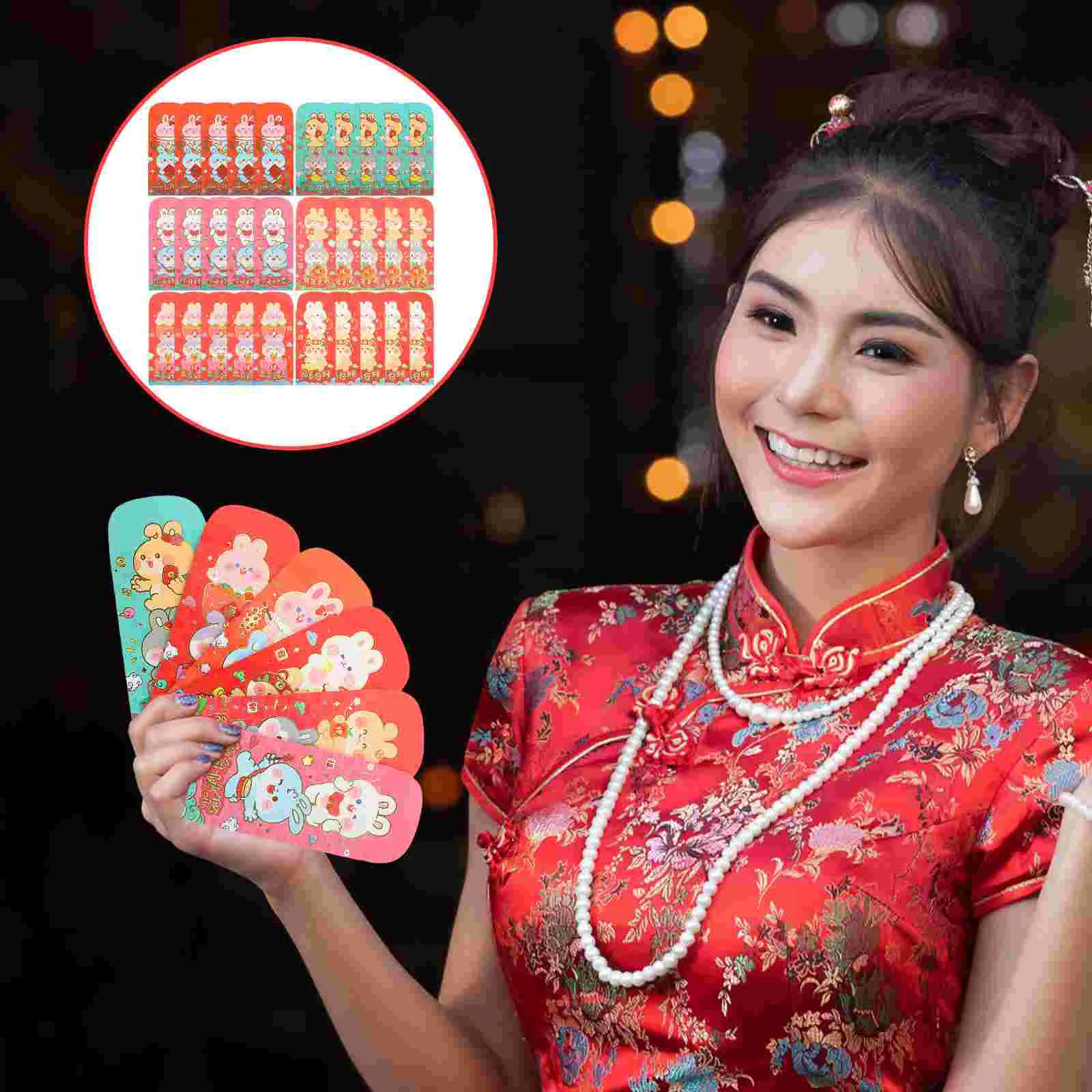 

Red Envelopes Year Rabbit Money Envelope Chinese Festival Packet New Spring Packets Gift Bao Hong Pocket Lucky Wedding Cash