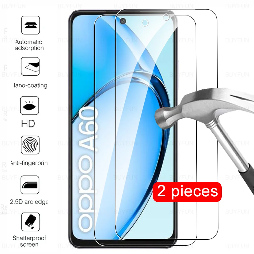 2 шт. закаленное стекло с полным покрытием для Oppo A80 5G защитная пленка экрана на A60