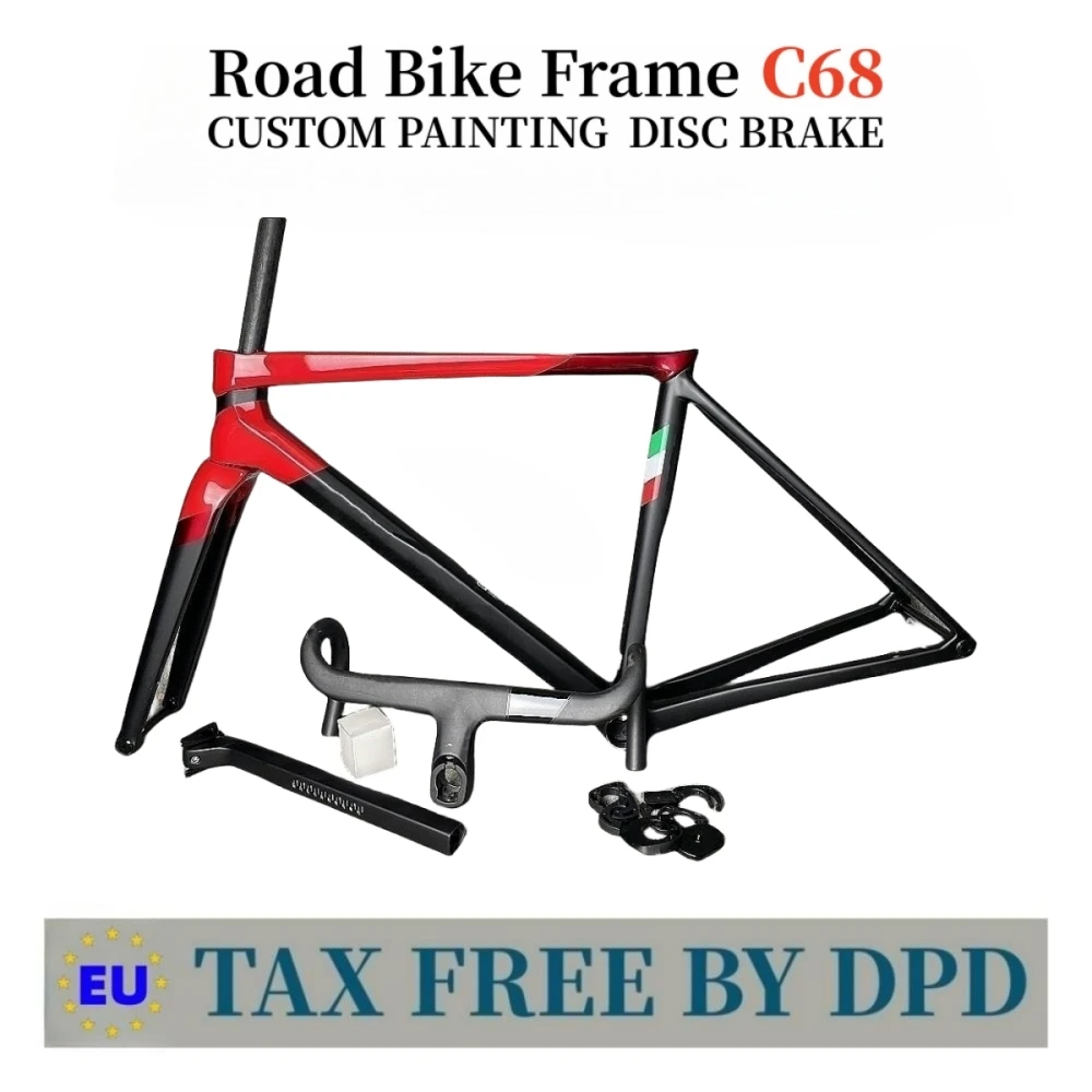 

T1100 Road Carbon Fiber Frame C68 Speed Bike Frames T47 Disc Brake Racing Bicycle Frameset + Handlebar Custom Painting DPD UPS