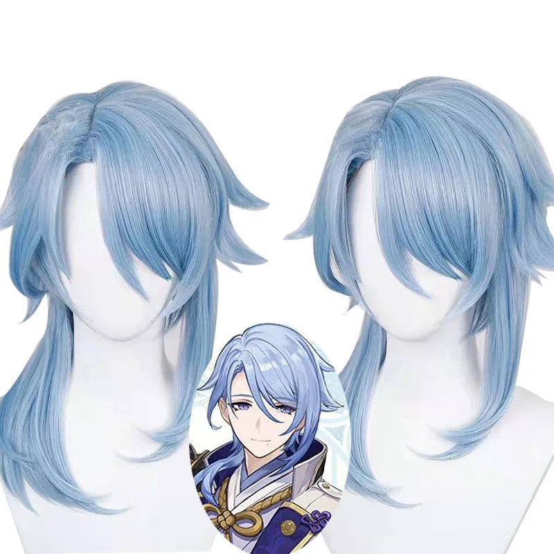 

Обувь для косплея Kamisato, ботинки и длинные парики, Аниме игра Genshin Impact Kamisato Ayato, реквизит, карнавальные костюмы на Хэллоуин, подарок