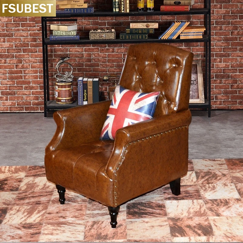 Роскошное американское классическое кресло для отдыха Chesterfield винтажное офиса