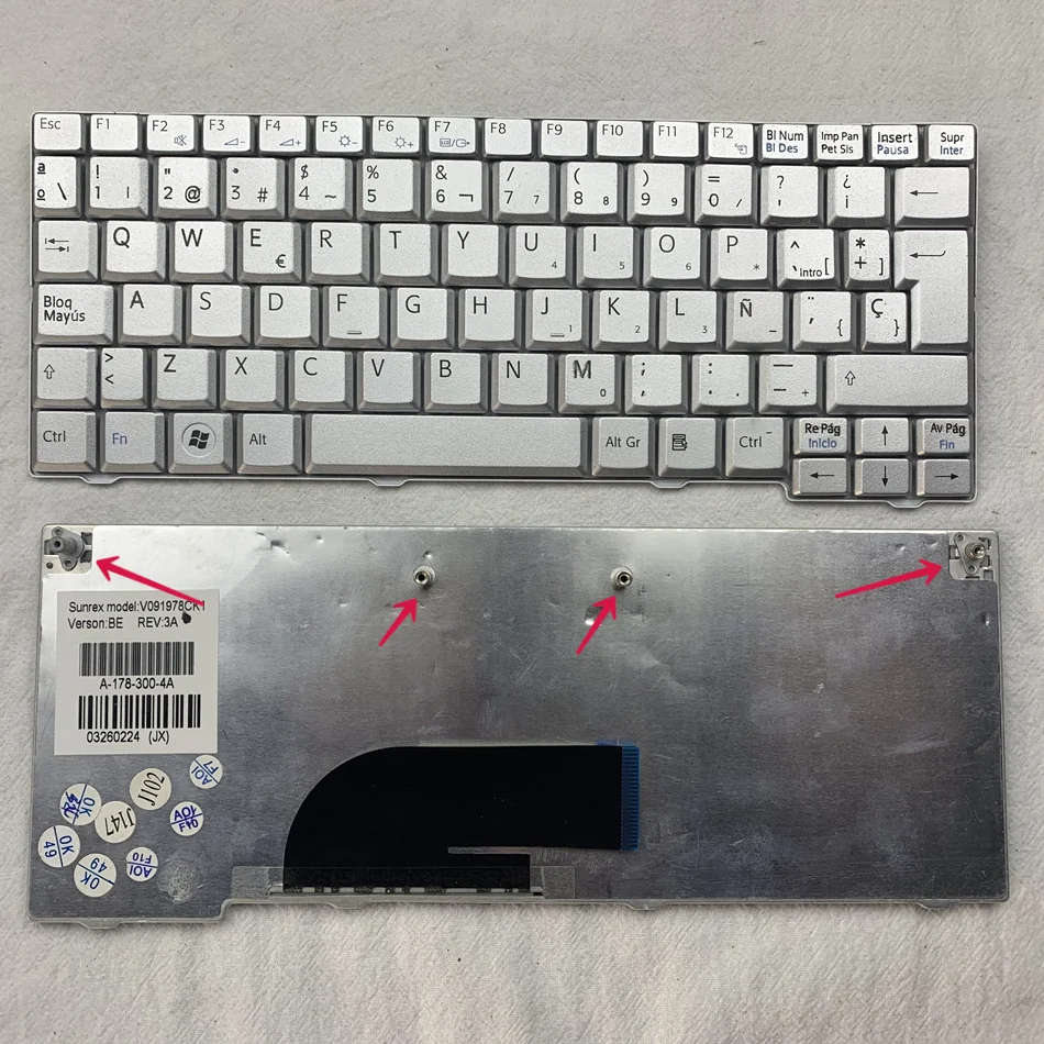 

Spanish Silver Laptop Keyboard for Sony Vaio VPC-M VPC-M12 VPCM12 VPCM120AL M12 M13 PC-M13 PCG-21313M SP Layout
