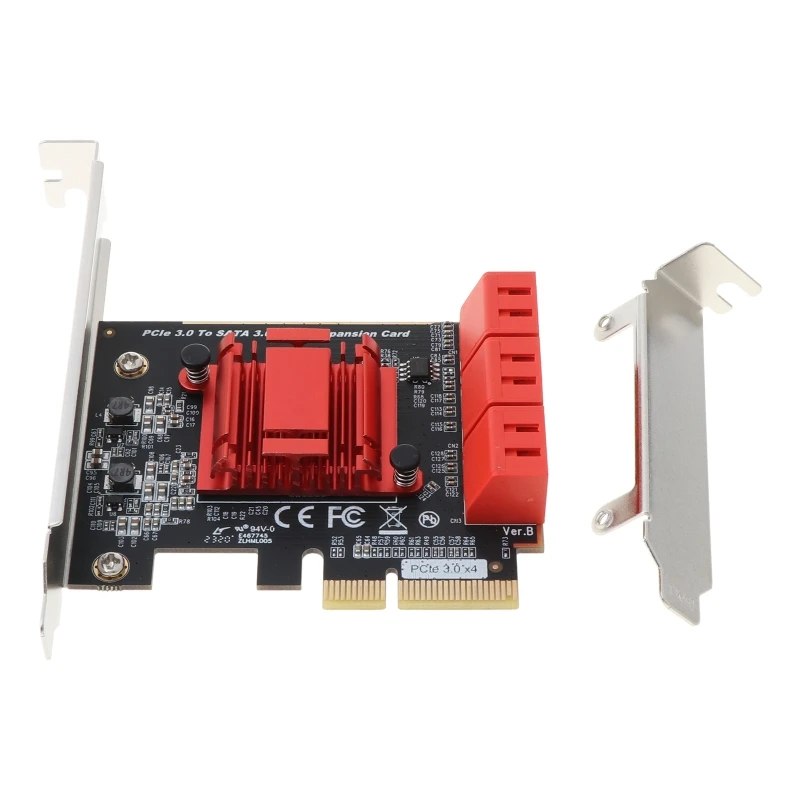 PCI-E 4X to 6-Port SATA 3.0 Expansion Card Computer Desktop Solid State Mechanical Hard Drive Card Supports