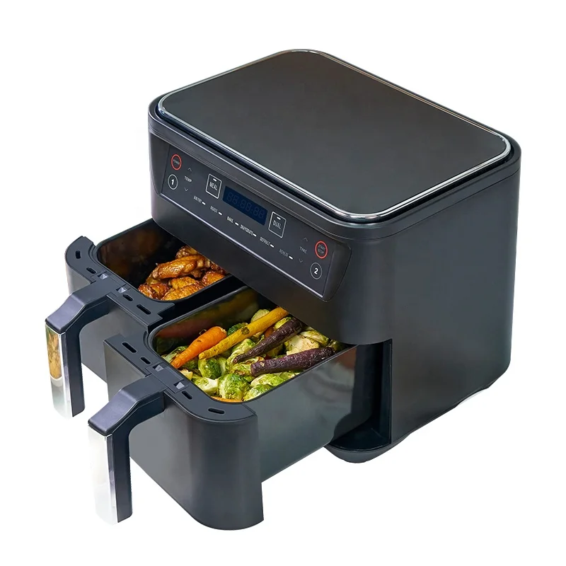 

Hot Selling 9L Large Double Air Fryers Touch Screen Oilless Air Fryers Smart Air Fryers With Digital Display