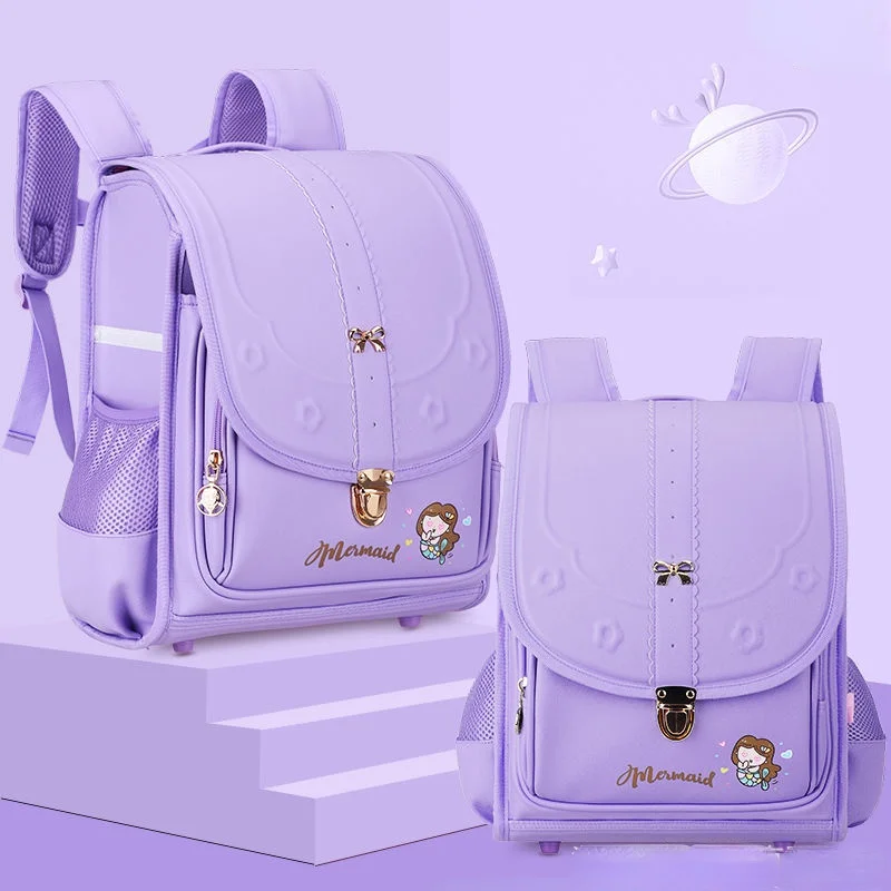 Children Japanese Style Primary School Students Grade 1-4 PU Mermaid Dinosaur Backpacks New Girl Boy Large Fashion Schoolbags