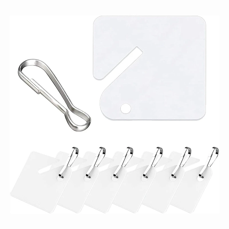 

100 Piece Key Tags White Plastic Hanging Tags With Metal Snap Hooks, Tags For Slotted Key Cabinets Boxes Lockers