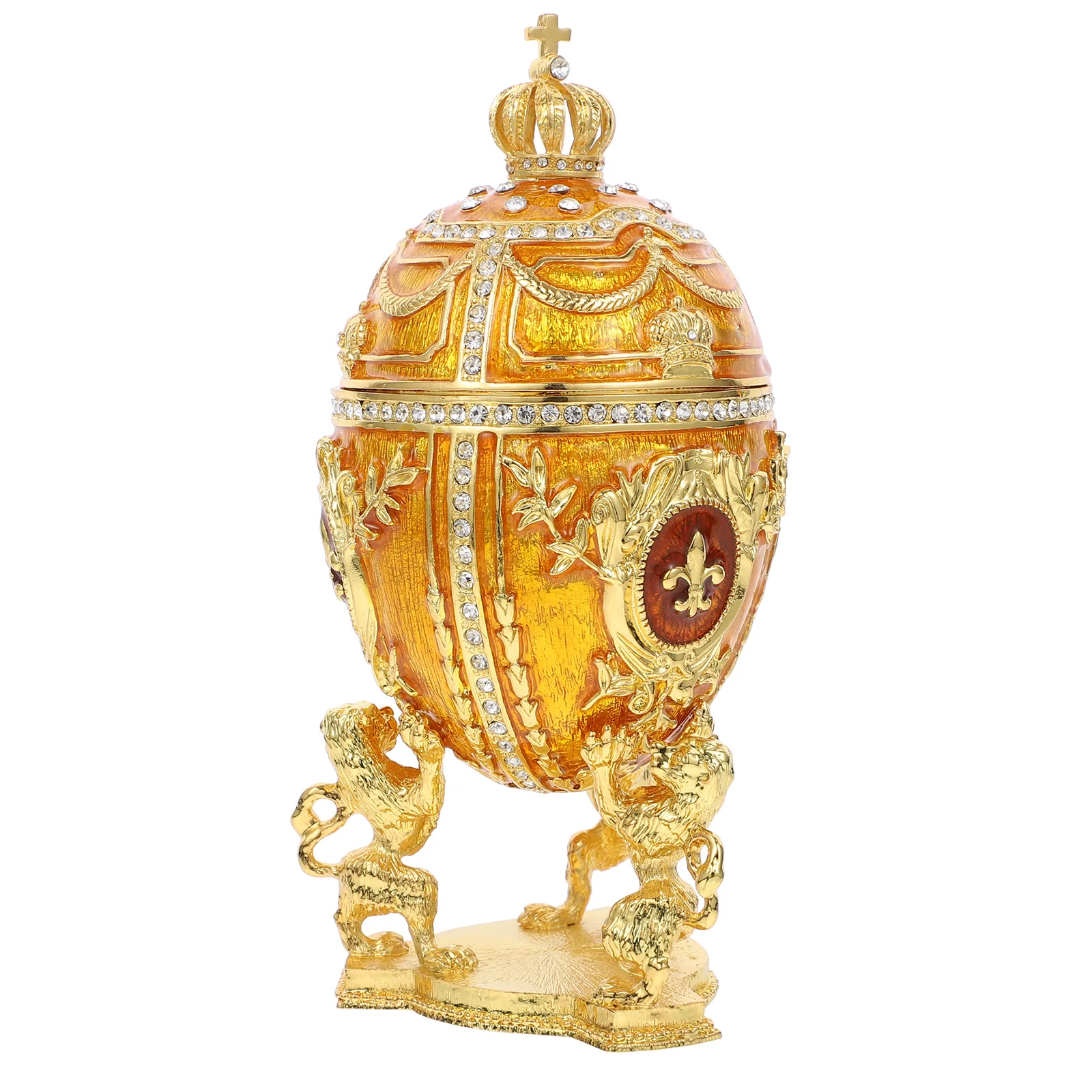 

Egg Jewelry Box Enameled Ornament Wedding Ceremony Decorations Trinket Case Alloy Desktop