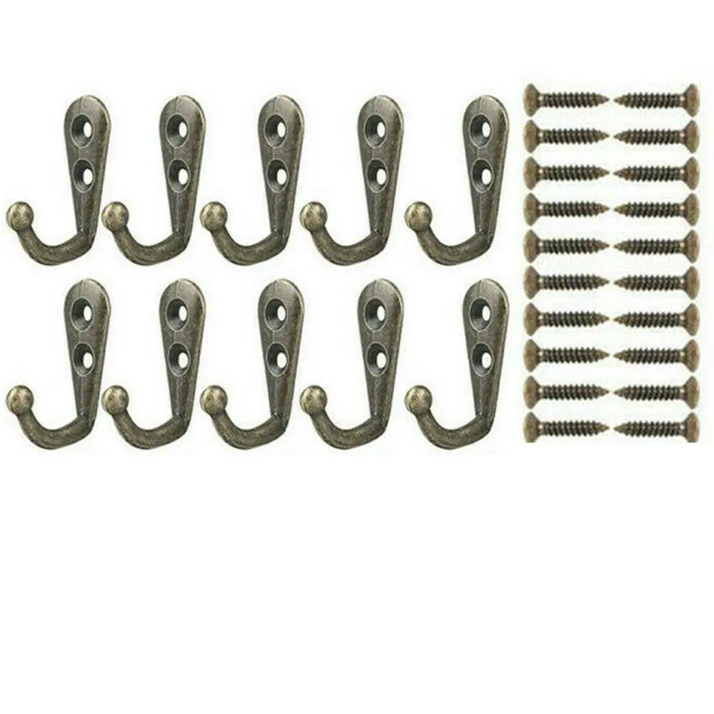 

Ретро античный дверной крючок из цинкового сплава, двойная вешалка с отверстиями, комнатный крючок для подвешивания пальто, шляпы, одежды, сумок, полотенец, настенные крючки для домашнего хранения