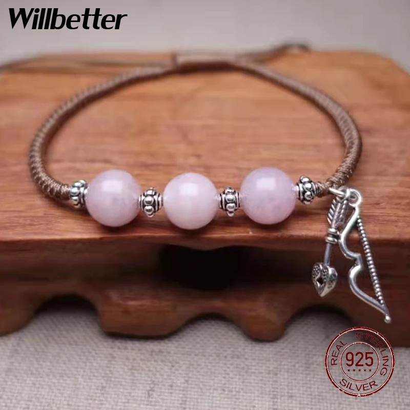 

Браслет со стрелками Купидона Willbetter, серебро 925 пробы, 10 мм, с розовыми кристаллами