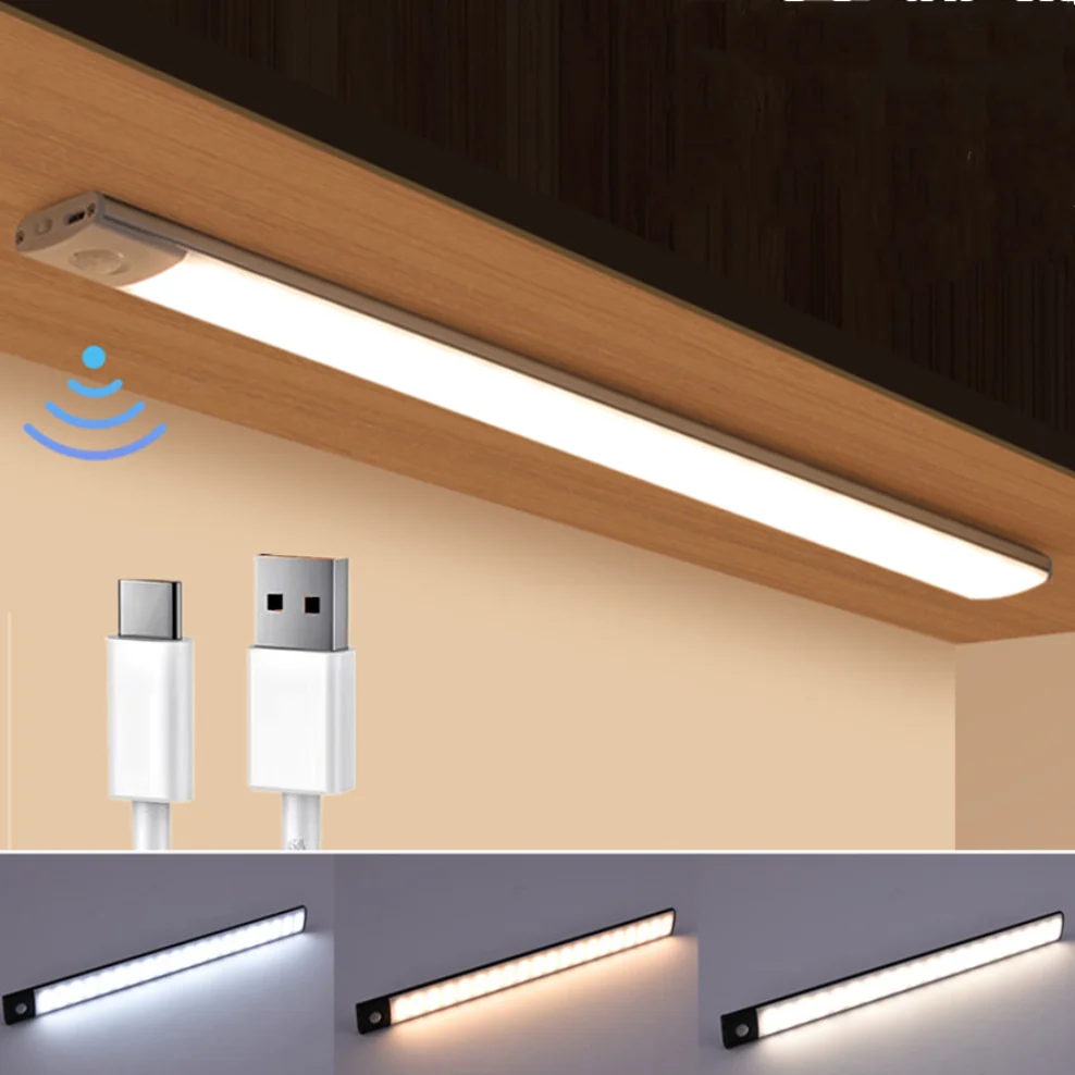 

Light Sensor Lighting Lighting Lights Aluminum Motion Black Ultra-thin Cabinets Cabinet Led Rechargeable Kitchen