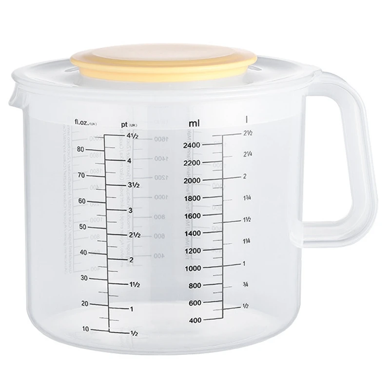 

Plastic Ounce Measuring Cups and Mixing Pitcher for Baking with Lid Liquid Measuring Jugs/Jar in Ml with Splash Guard