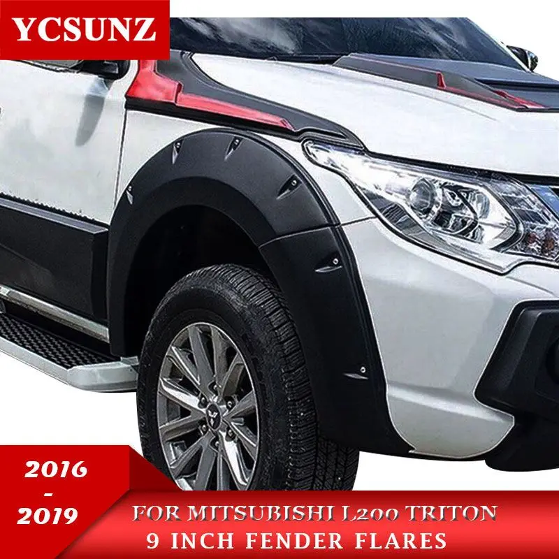 

2015-2018 Fender Flare For Mitsubishi Triton Accessories 9 inch Black Mudguard For Mitsubishi L200 2015 2016 2017 2018 YCSUNZ