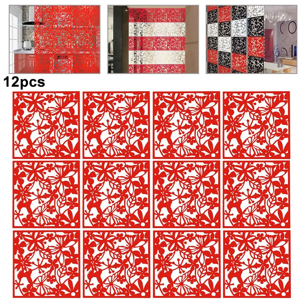 

12pcs Hollow Pattern Design Divider Screen Hanging Panel Curtain Partitions DIY Art Decor For Home Fashion