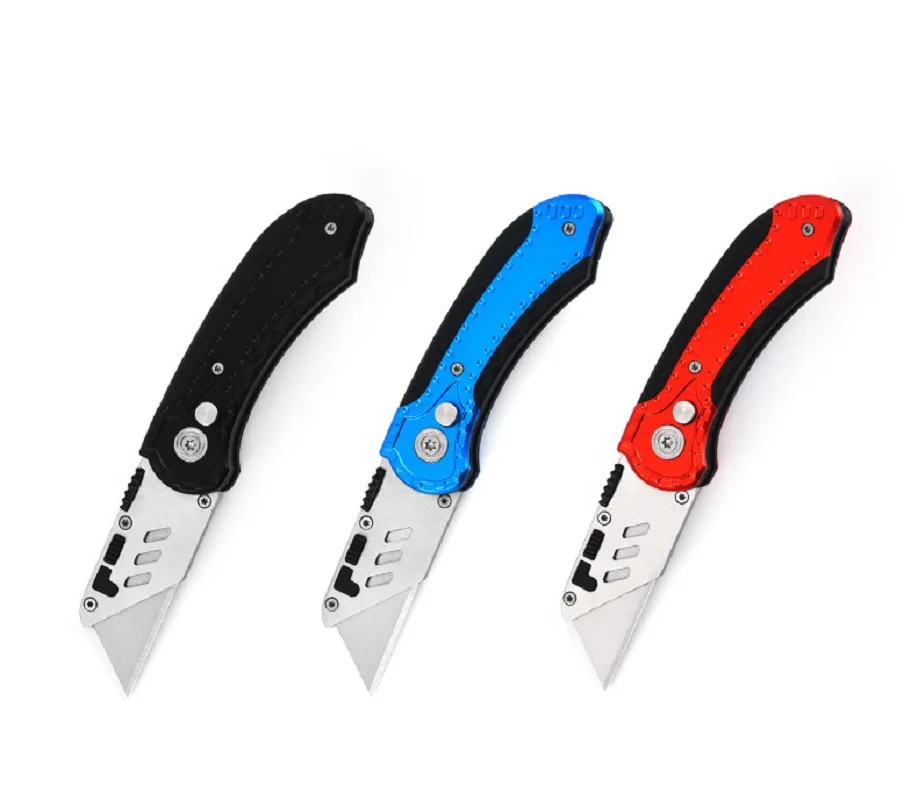 Folding Utility Knife Set Stainless steel Knife for Cutting Box Paper Quick-Change Blade Knife