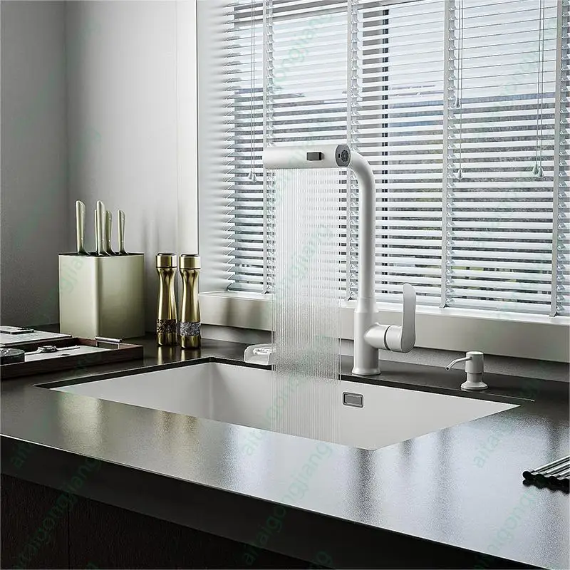 Белый дренаж левый и правый цифровой дисплей дождевой водопад большая одиночная