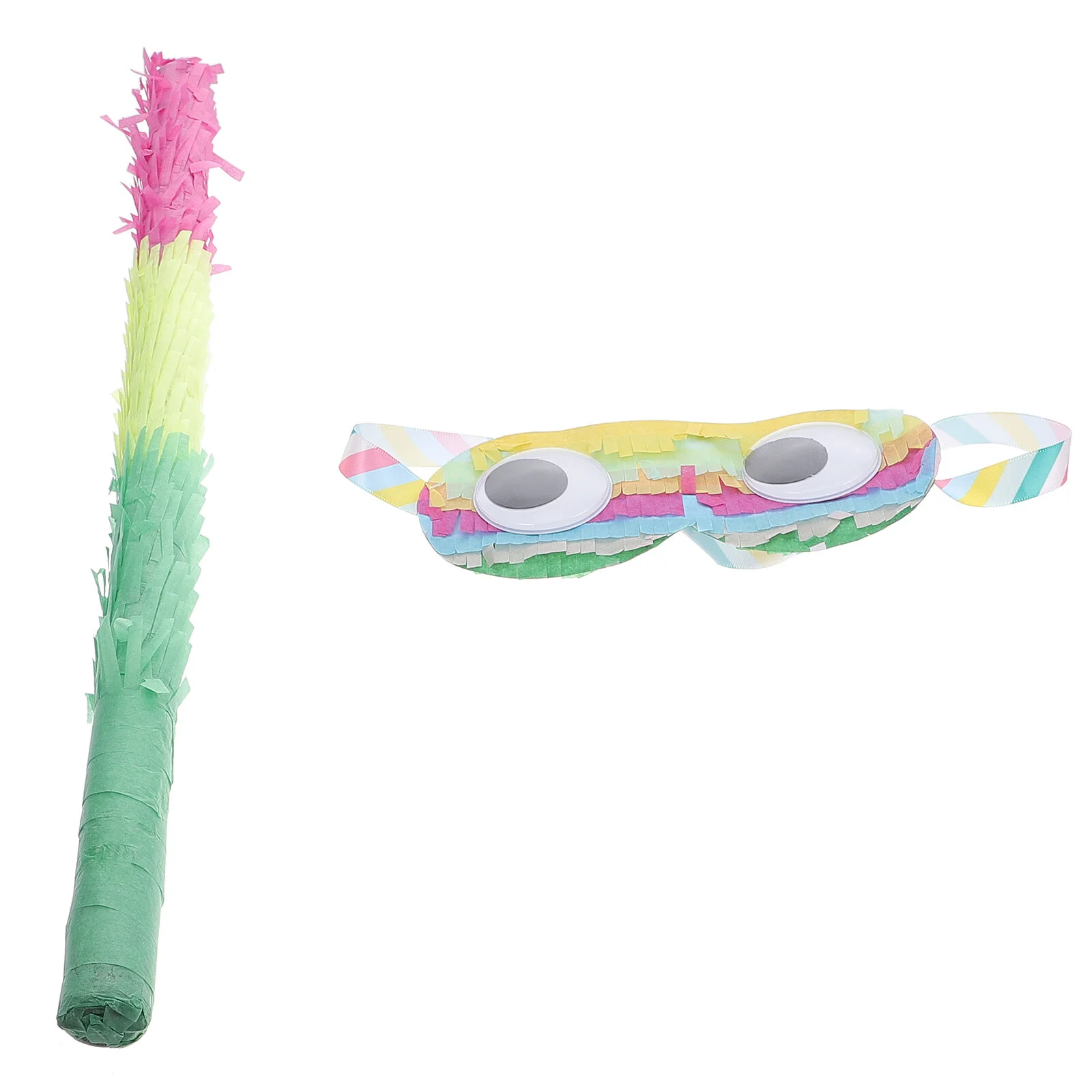 

2 Pcs Pinata Wooden Toy Party Tools Blindfold Birthday Plaything Multicolored Sticks Children's Paper Favor Funny Easy Grip