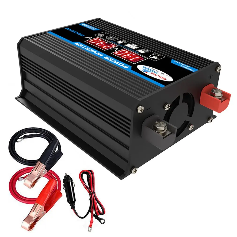 

Новый набор для превращения автомобиля инвертор светодиодный Дисплей Dual USB Черный 6000W 4000W 3000W инвертор 12V-220V множественное предохранение