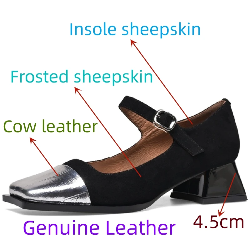 Туфли женские из натуральной кожи на каблуке Размеры 33-40