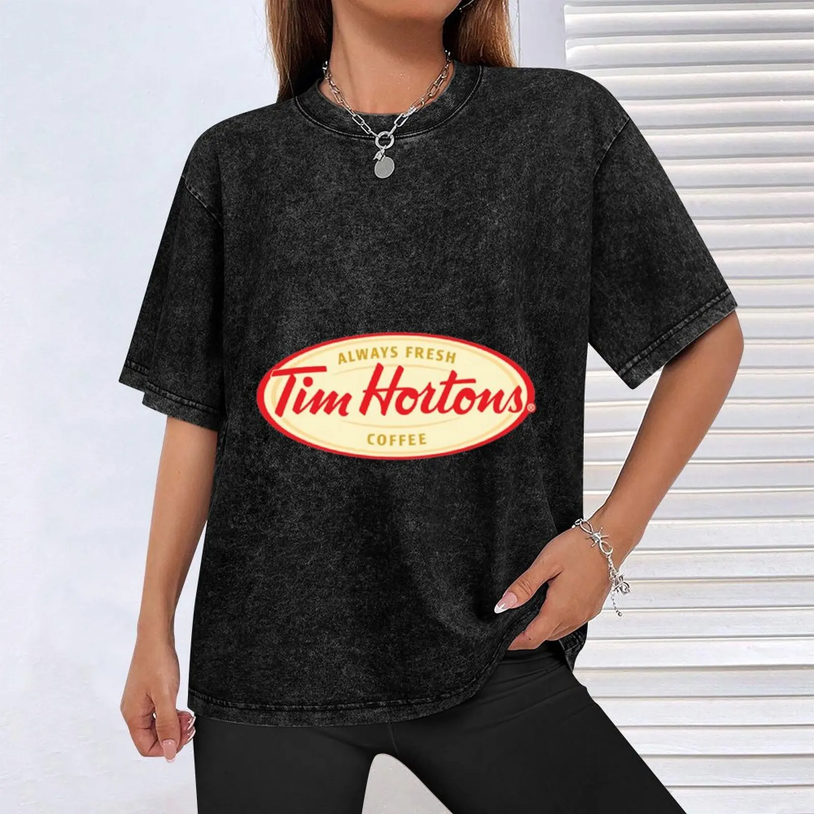 Мужская футболка Tim Hortons черная хлопок