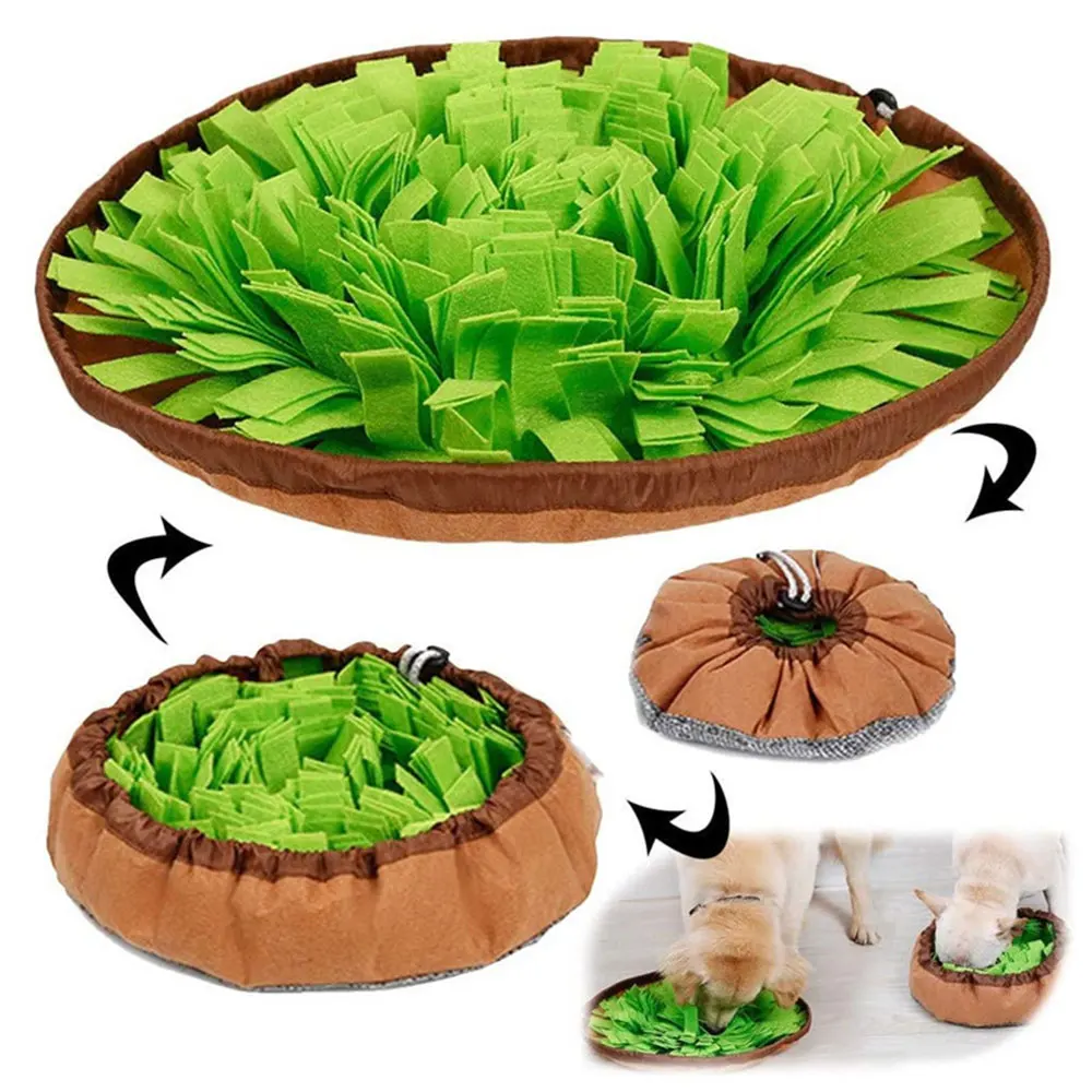 

Pet Dog Snuffle Mat Nose Smell Training Sniffing Pad Dog Puzzle Toy Slow Feeding Bowl Food Dispenser Carpet Washable Dog Toys