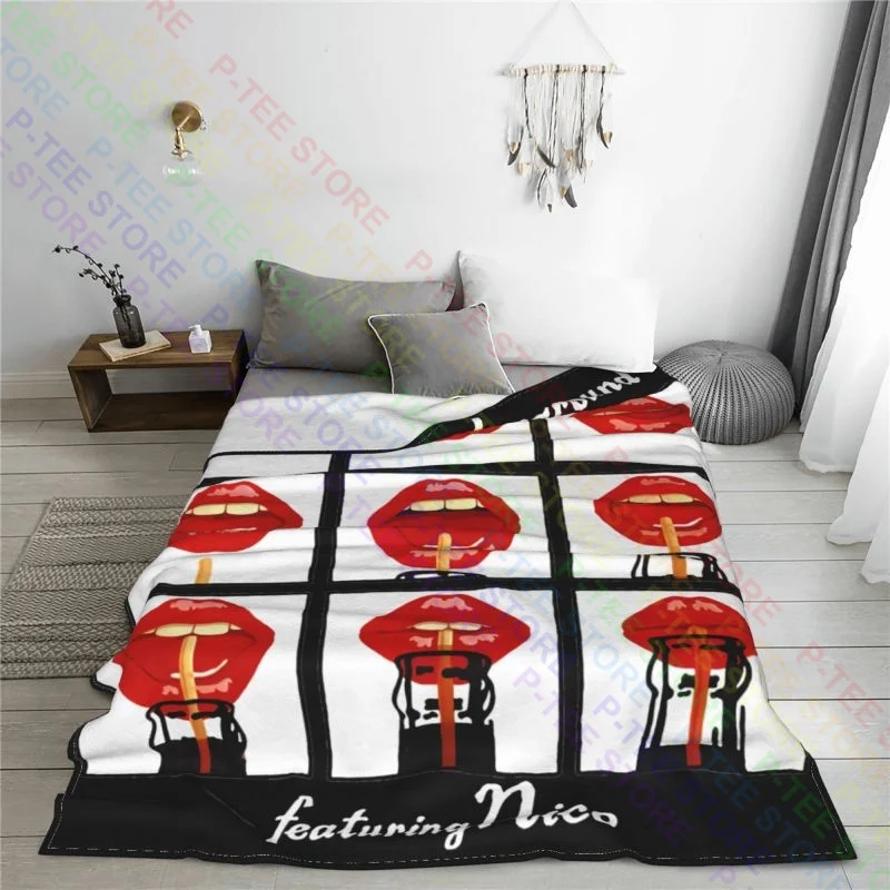 Бархатное одеяло с надписью Nico Lips питьевой рок-группы Raschel декоративный диван