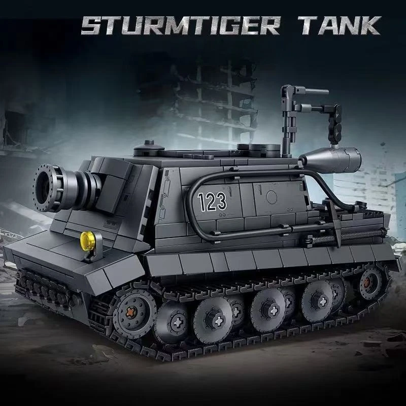 Фото Военный конструктор MOC «Танк Sturmtiger RW61» времен Второй мировой войны, с солдатами, для детей и мальчиков, подарок №1