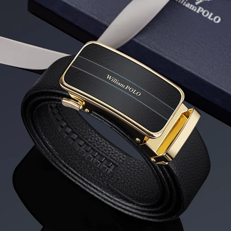 Business leather men's belt Personalized automatic belt buckle Fashion high-grade belt