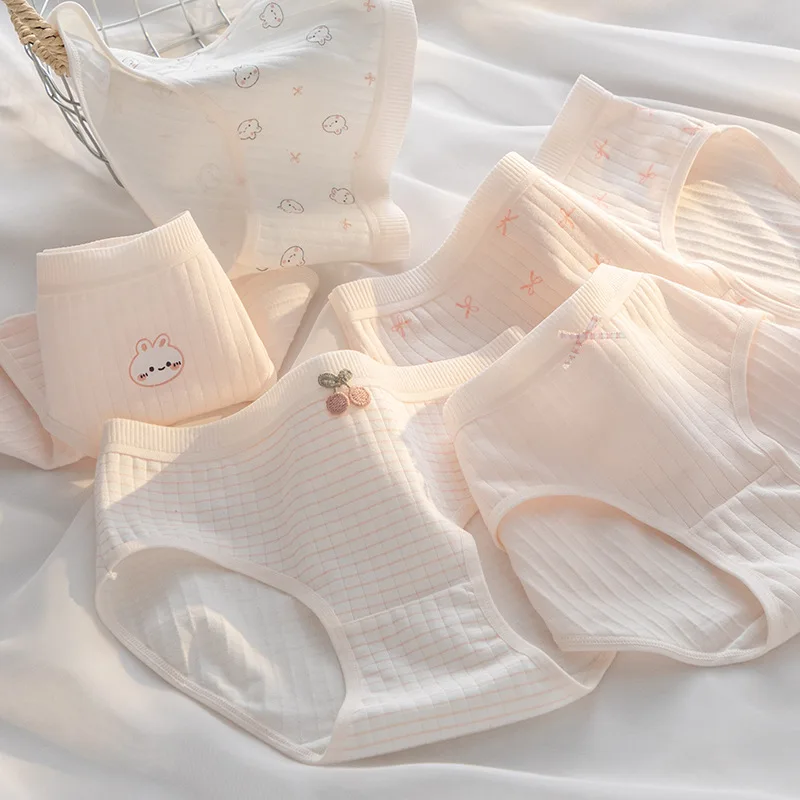 SP &amp CITY Симпатичные хлопковые трусы с рисунком кролика для женщин простые Мягкие