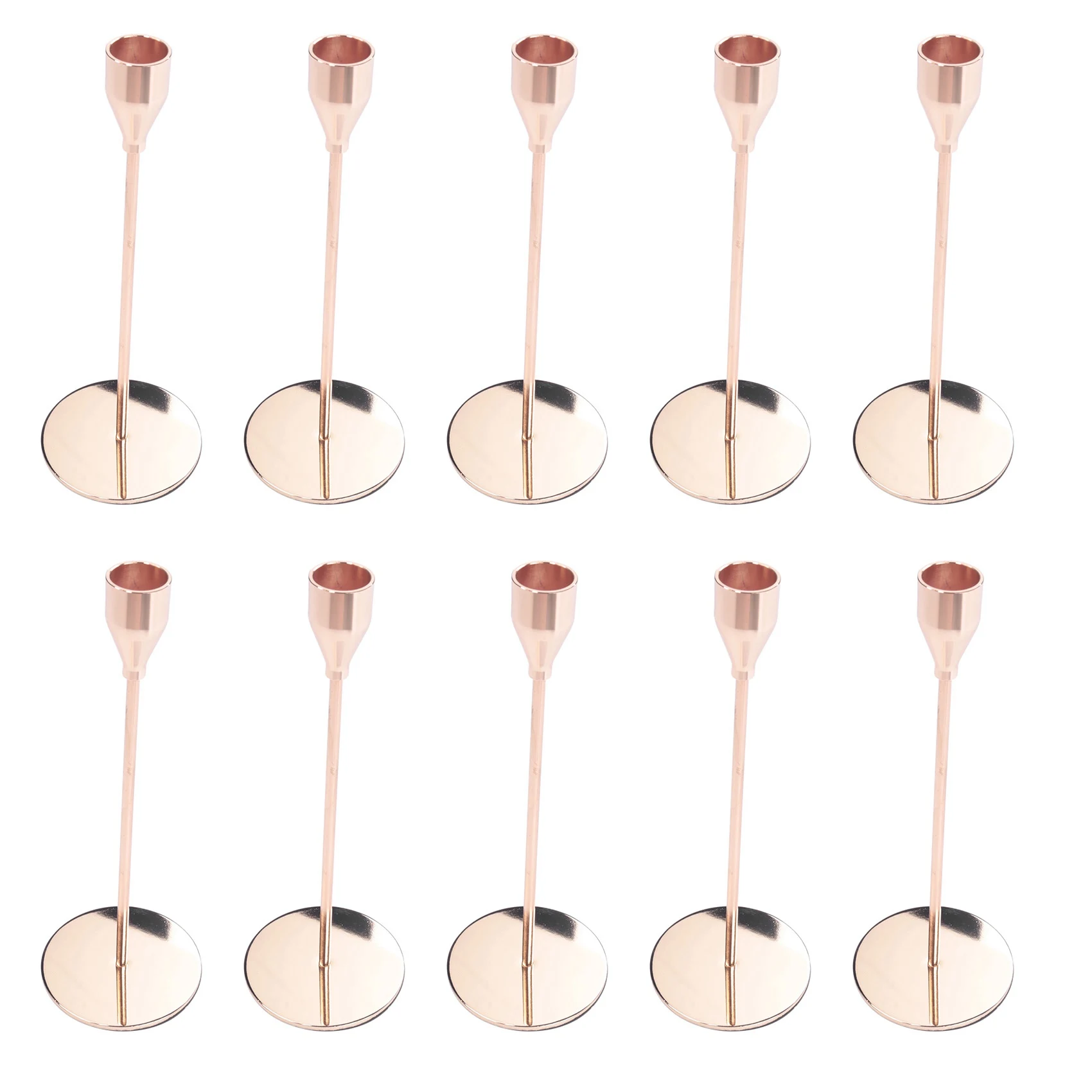 

10Pcs/Set Chinese Style Metal Candle Holders Simple Golden Wedding Decoration Bar Party Living Room Decor Home Decor