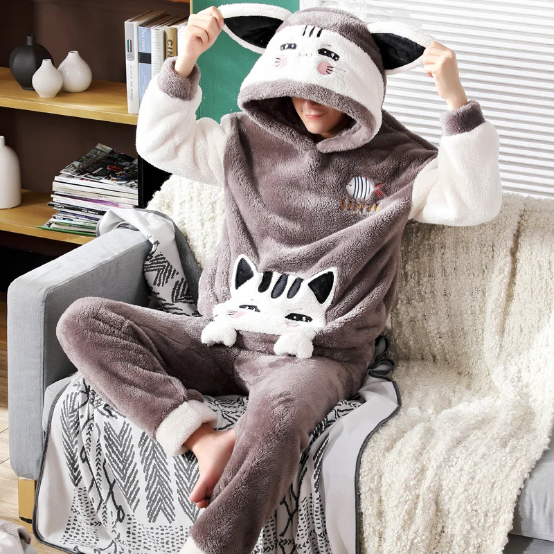 Зимние толстые плюшевые пижамы для мужчин