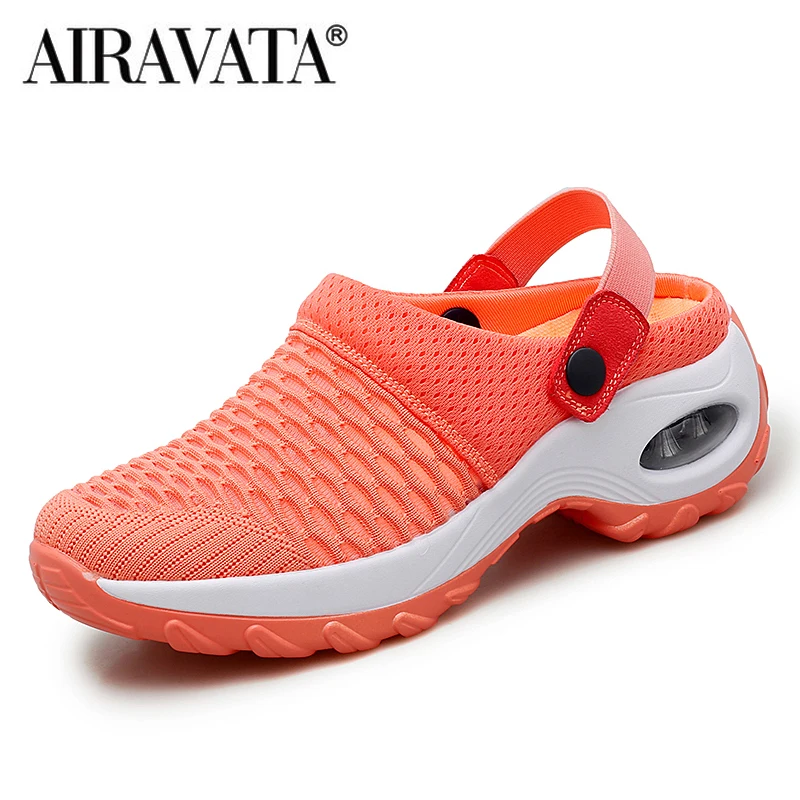Women Clogs Casual Walking Shoes Cushion Platform Athletic Mesh Breathable Famale Treckking Slippers