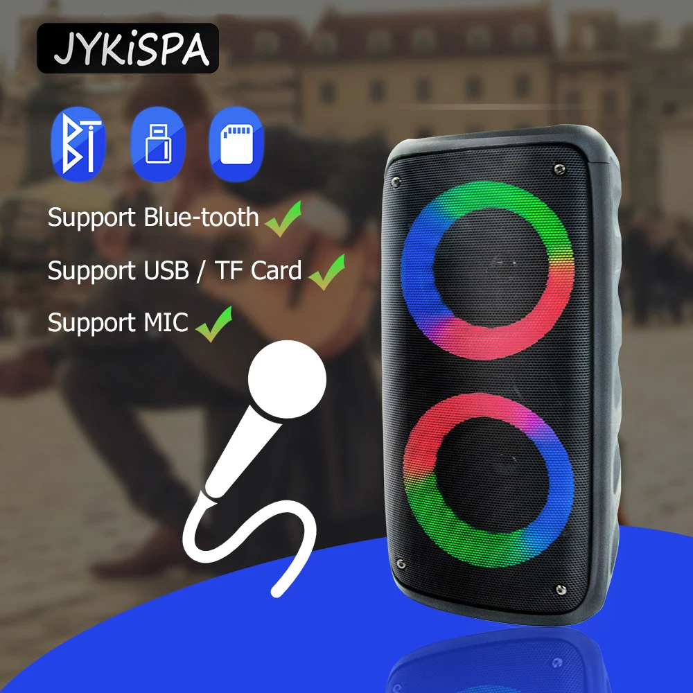 

Portable Bluetooth Speaker Dual 4-inch Excellent Bass Performace camping speakerMini Trolley Speakers Shocking Bass FM USB