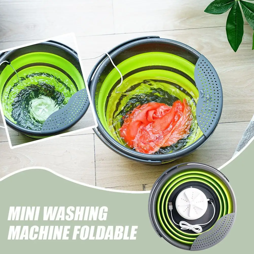 

10L Foldable Mini Washing Machine Big Capacity Socks Panties Home Underwear Portable Washing Retractable Bucket Machine J8M7