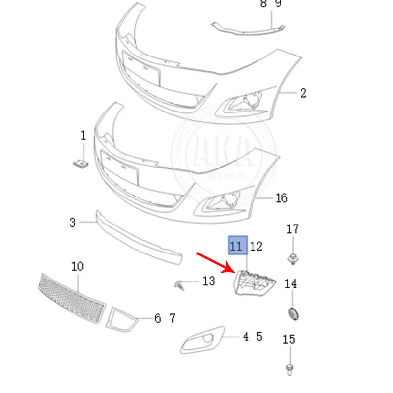 Фото Опорный кронштейн переднего бампера для Chery Fulwin 2, Chery Bonus A13 MVM 315 A13-2803572 A13-2803571 №4