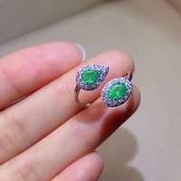 fashion emerald silver ring for office woman 4mm6mm 100 natural emerald ring solid 925 silver emerald jewelry