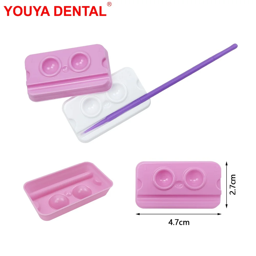 100 шт./пакет колодец для смешивания зубов склеивания композитные клейкие лотки 2